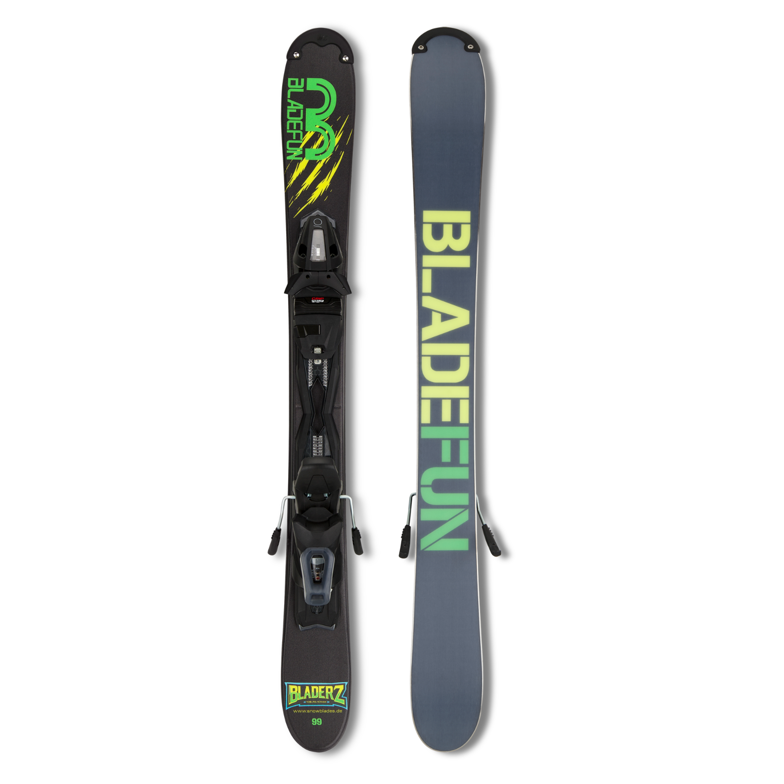 Snowblades Bladerz 99 cm Tyrolia Sicherheitsbindung Bladefun Kurzski | grün/gelb