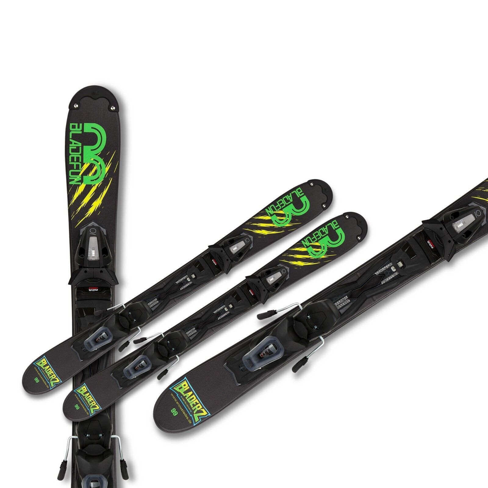 Snowblades Bladerz 99 cm Tyrolia Sicherheitsbindung Bladefun Kurzski | grün/gelb