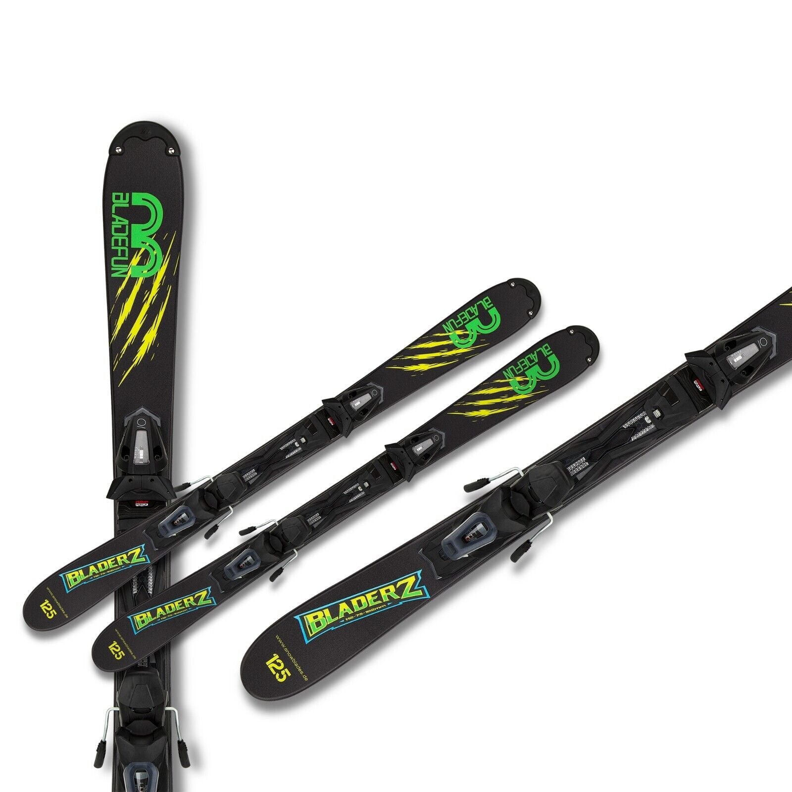 Snowblades Bladerz 125cm Tyrolia Sicherheitsbindung Bladefun Kurzski | grün/gelb
