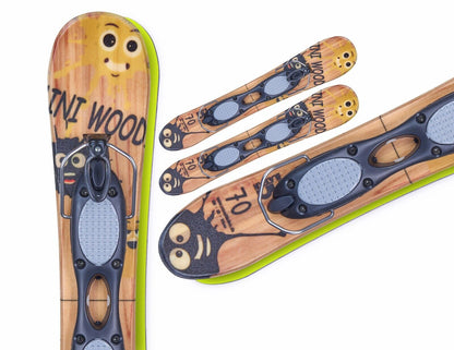 Snowblades Mini Woody Ski Blades Kurzski Vollholzkernski Bügelbindung