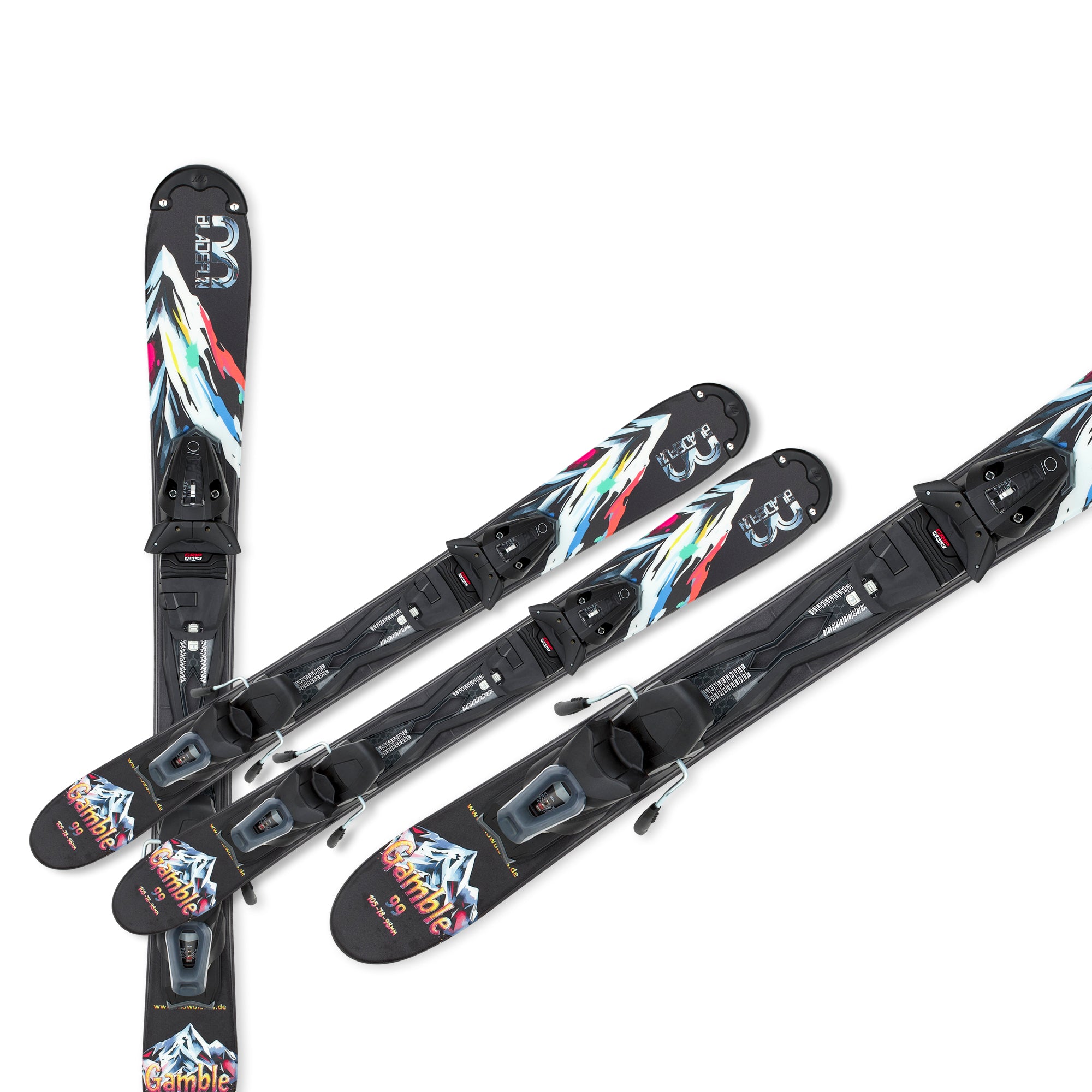 Snowblade Gamble 99cm + Tyrolia Power 10 safety binding short ski 