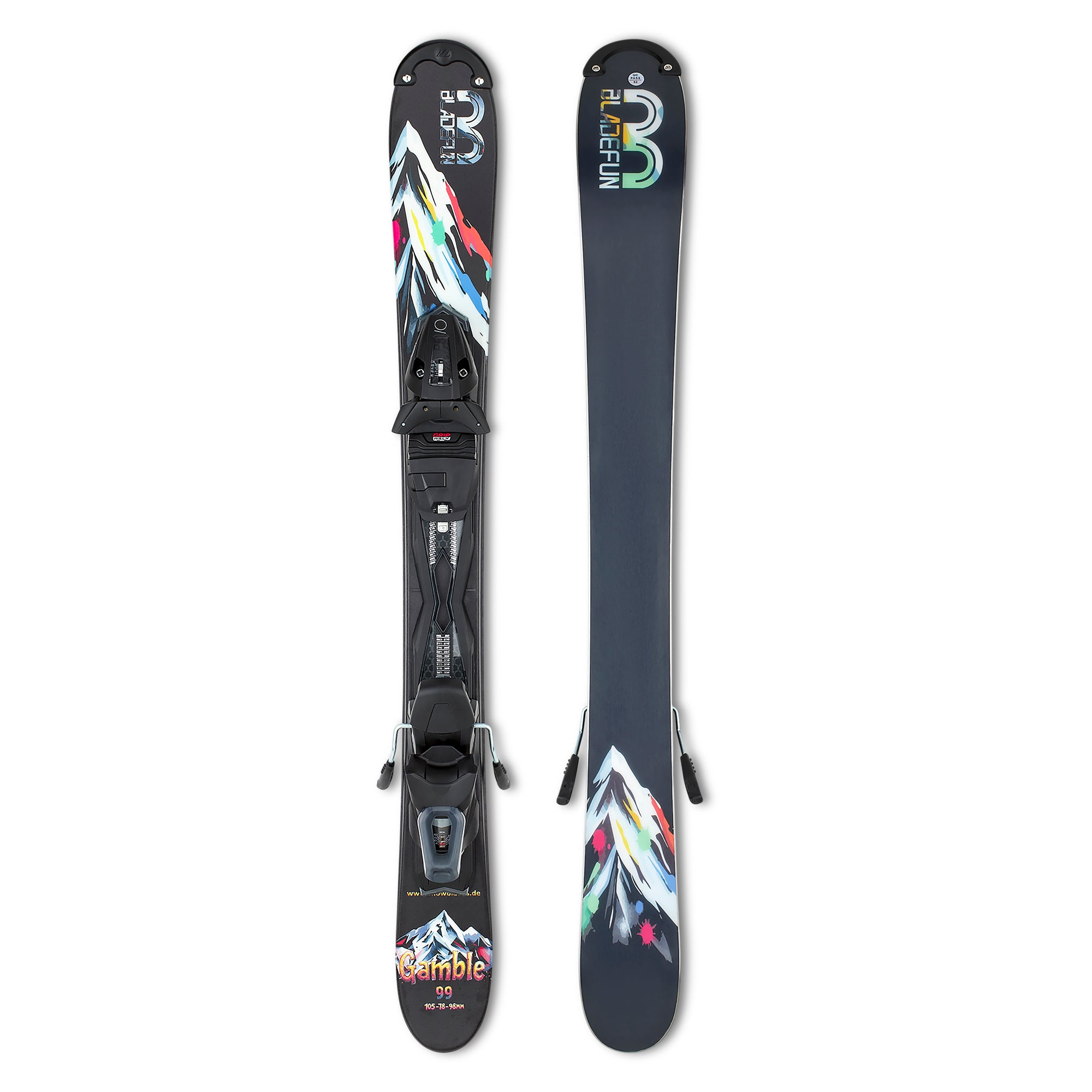 Snowblade Gamble 99cm + Tyrolia Power 10 safety binding short ski 
